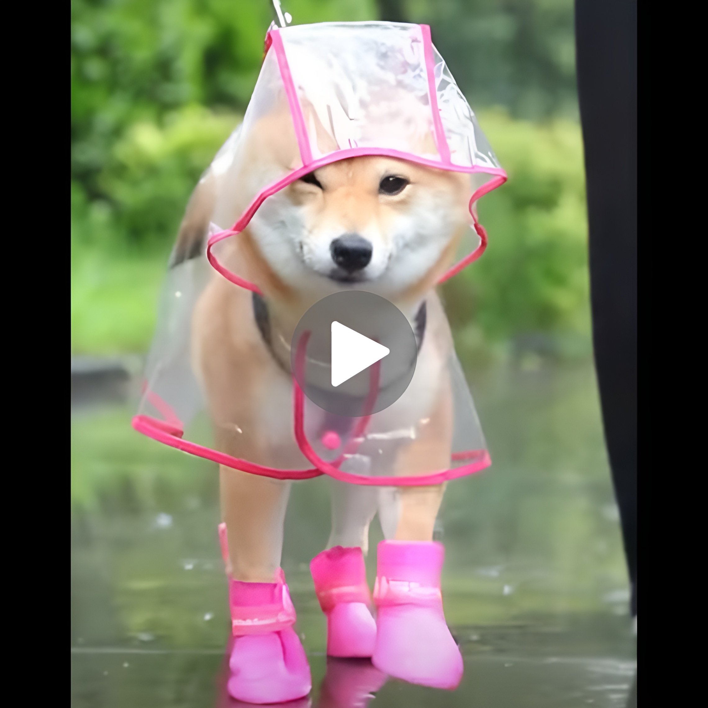 Adorable Dog Rocking a Raincoat! Watch this Cute Video ????️????