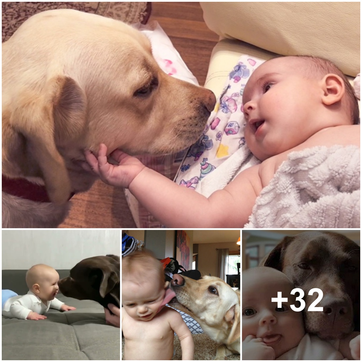 Millions of people have been moved by the sweet gestures that a newborn baby made to the dog on their first meeting. (Video)
