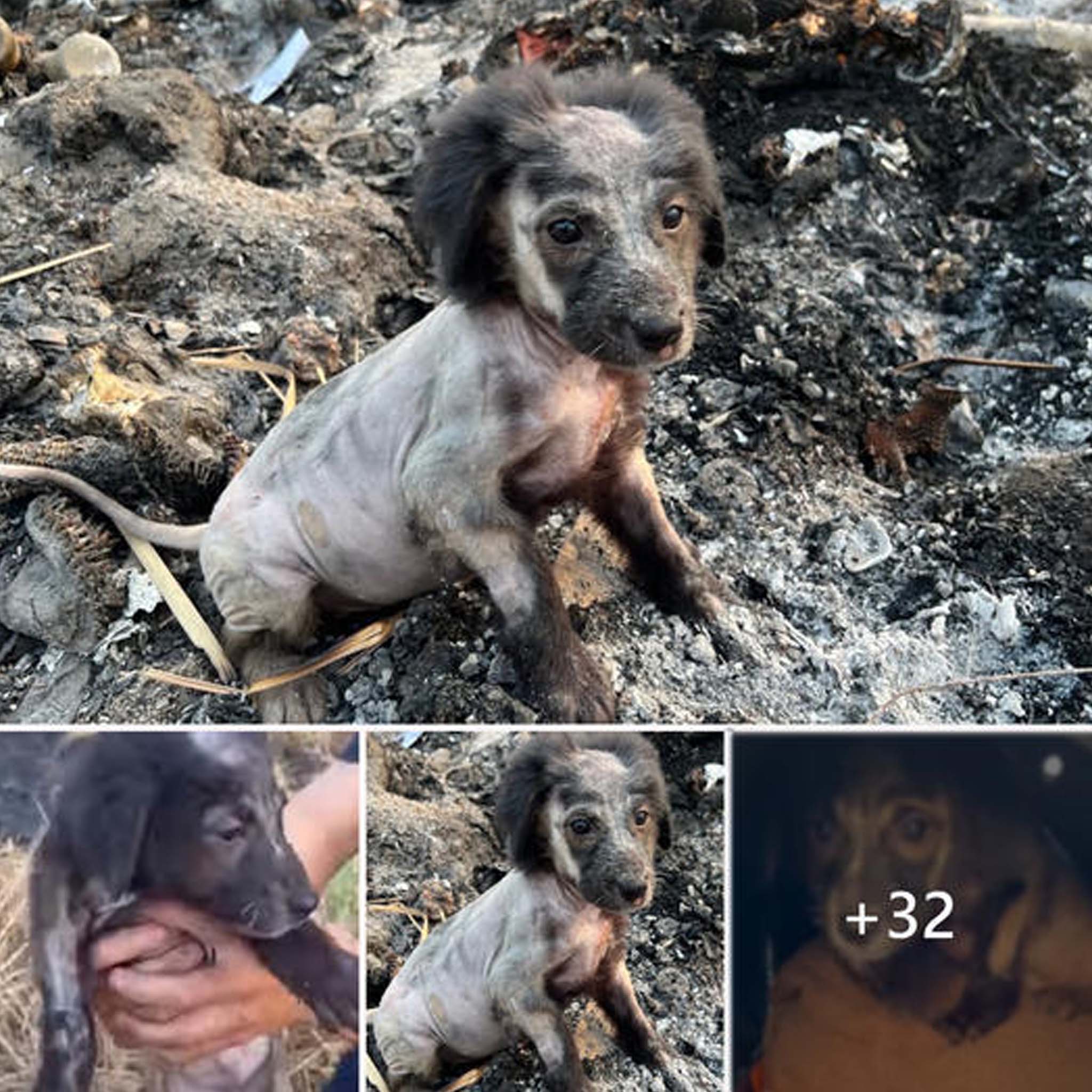 The unforgettable story of a resilient dog abandoned in a landfill, his fur burned to pieces, overcoming his fear and fighting to regain his life